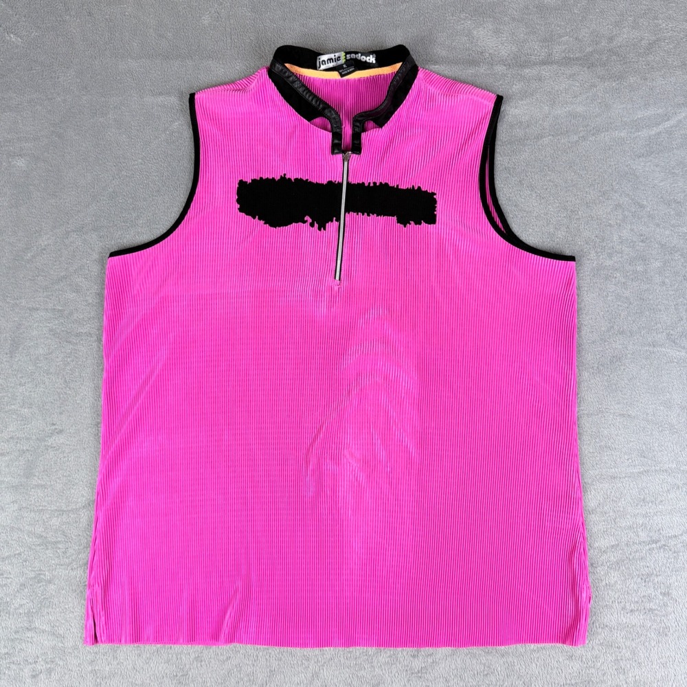jamie sadock Hot Pink Sleeveless Golf Tank with Black Trim